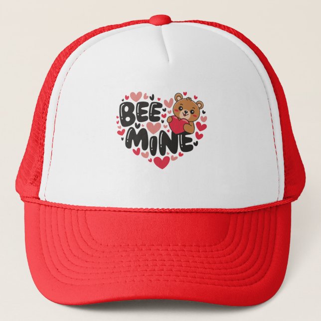 Casquette Cute Bee Mine Teddy Bear Valentine's Day (Devant)
