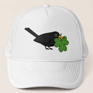 Casquette Cute Blackbird avec Shamrock Clover Carton