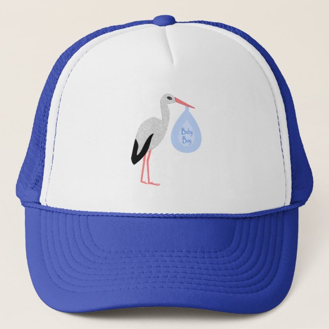 Casquette Cute Blue Baby Boy Stork (Devant)