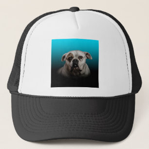 Casquette Cute Boxer Dog w Blue Black Gradient arrière - pla