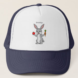Casquette Cute bunny rabbit with vegetables