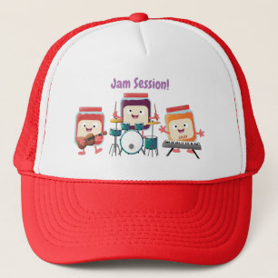 Casquette Cute confiture session dessin animé musicien humou