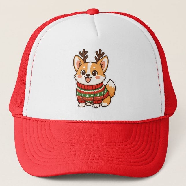 Casquette Cute Corgi Dog Ugly Christmas Sweater Holiday Swea (Devant)