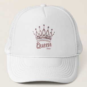 Casquette Cute Cornhole Queen Rose Gold Parties scintillant 