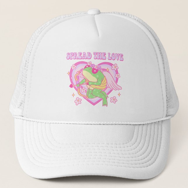 Casquette Cute Cupid Frog - Étaler l'amour (Devant)
