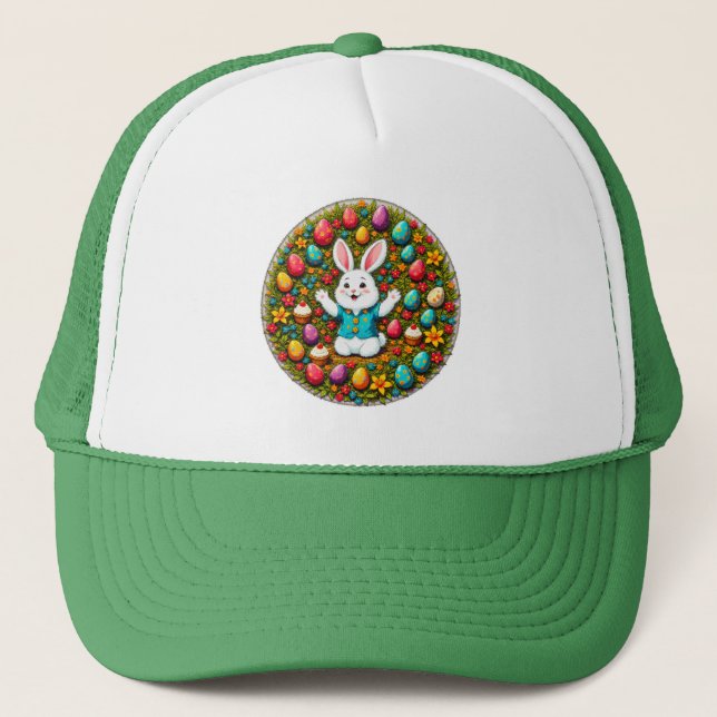 Casquette Cute Easter Bunny – Decorative Wreath boné (Devant)