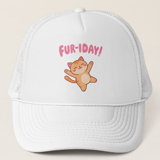 Casquette Cute Fun Chat Fur-iday (Devant)