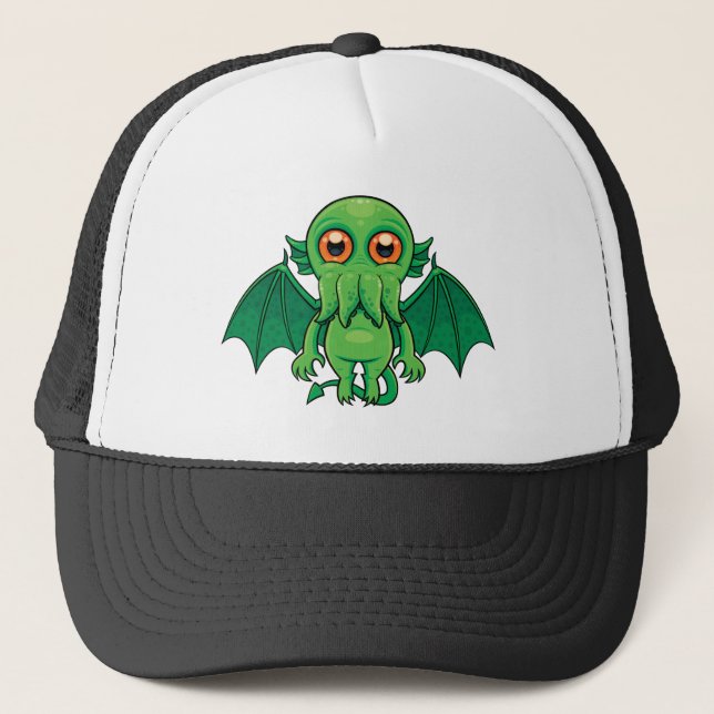 Casquette Cute Green Cthulhu Monster (Devant)