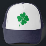 Casquette Cute Green Lucky 4 coeur feuille Clover shamrock<br><div class="desc">Cute big Lucky Green et blanc 4 coeur feuille Clover Shamrock St. Patrick's Day moderne élégant cool Trucker Chapeau</div>
