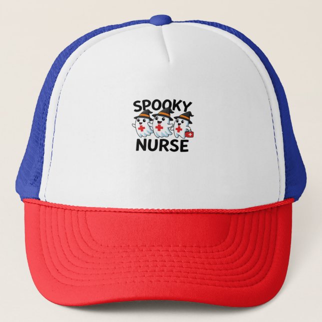 Casquette Cute Halloween Nurse Ghosts Cartoon classique T-Sh (Devant)