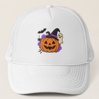 Casquette Cute Halloween Pumpkin with Witch Hat – Ghost & Ba