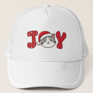 Casquette Cute Kittie Chat "JOY" Personnalisé Joyeux Noël
