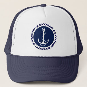 Casquette Cute Marine Bleu et Blanc Ancre nautique 2