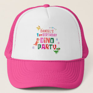 Casquette Cute Modern Dino Dinosaur fête d'anniversaire pour