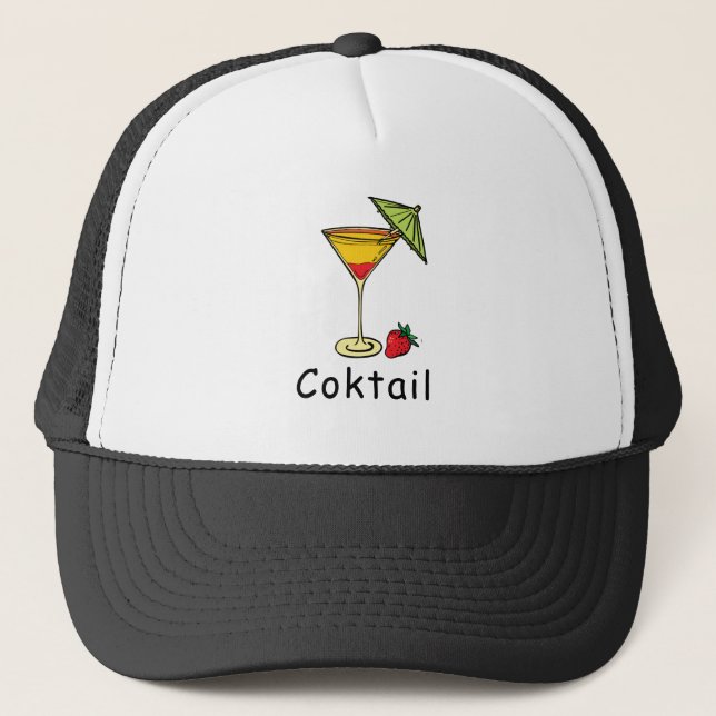 Casquette Cute Moderne et élégant Coctail frais et fraise (Devant)