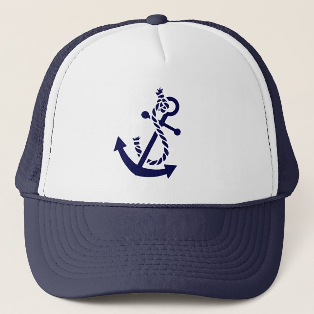 Casquette Cute Navy Blue Nautical Boat Ancre 2 (Devant)