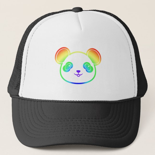 Casquette Cute Panda Bear Dans Les Couleurs De L'Arc-En-Ciel (Devant)