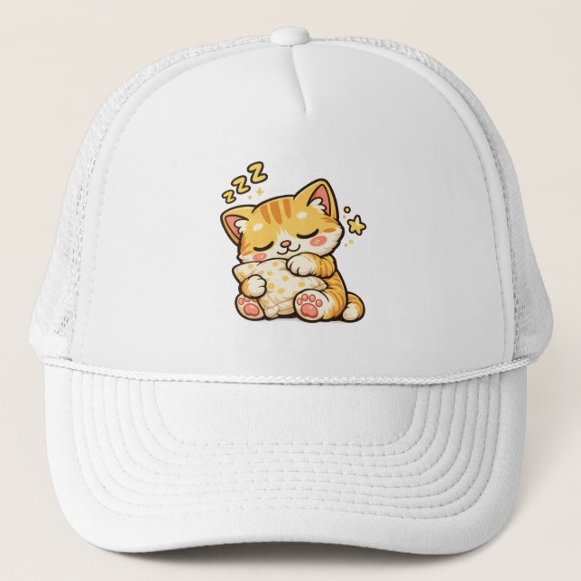 Casquette Cute Sleepy Cat Pillow (Devant)