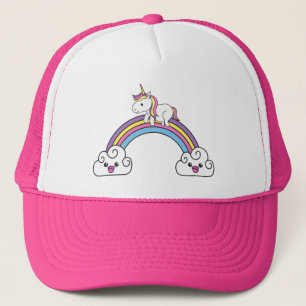 Casquette Cute Unicorn On Rainbow Trucker Hat