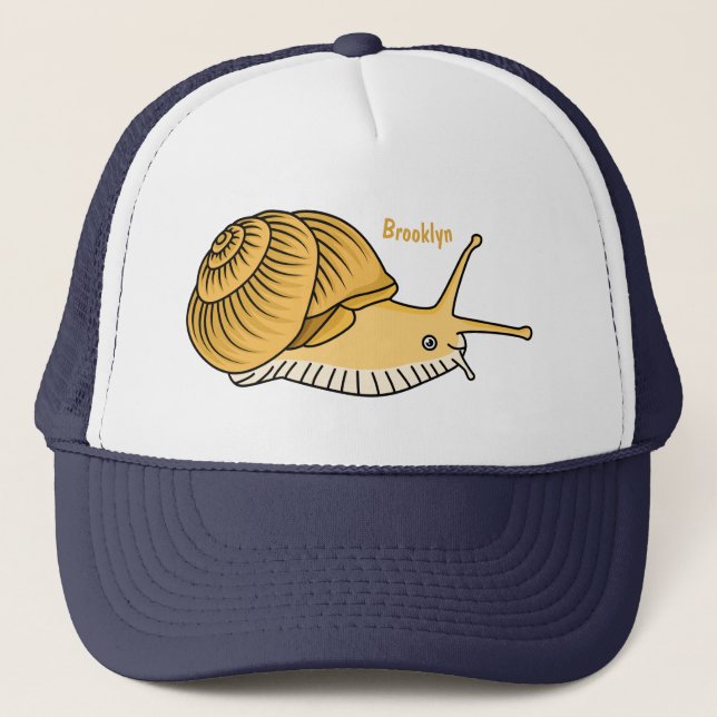 Casquette Cute yellow snail cartoon (Devant)