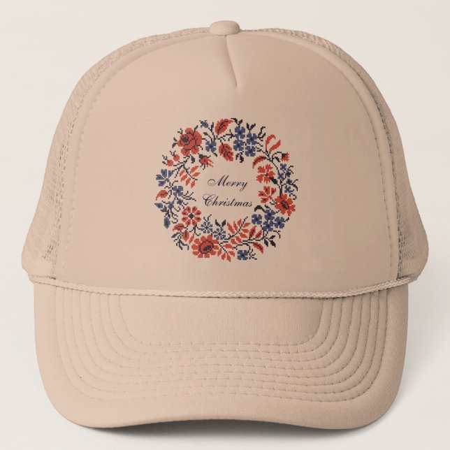 Casquette cycle de fleurs de Joyeux Noël (Devant)