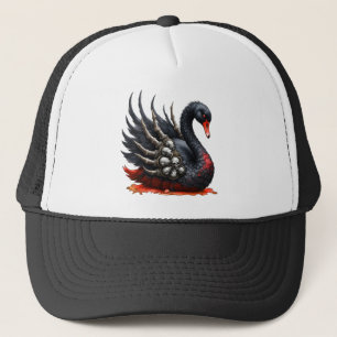 Casquette Cygne noir d'os – Élégance gothique