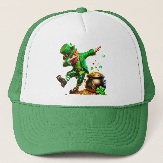 Casquette Dabbing Leprechaun St. Paddy's Day Pot of Gold (Devant)
