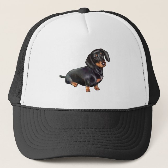 Casquette Dachshund (A) - Noir et feu (Devant)