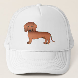 Casquette Dachshund de dessin animé mignon aux cheveux court