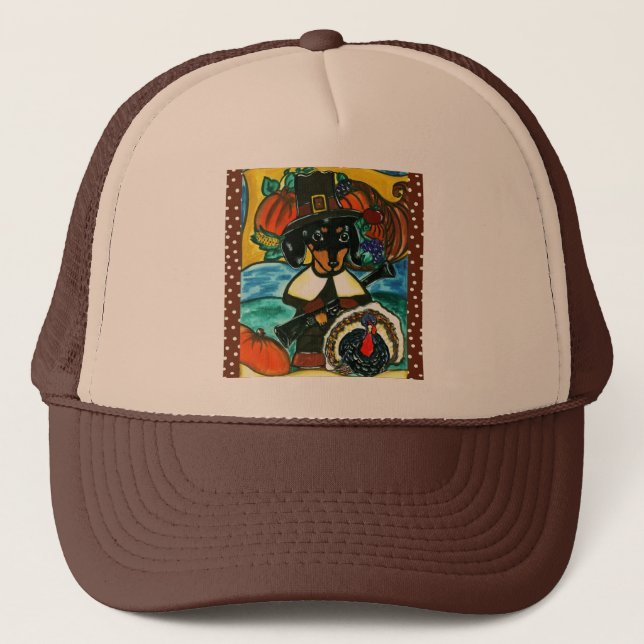Casquette Dachshund de Thanksgiving (Devant)