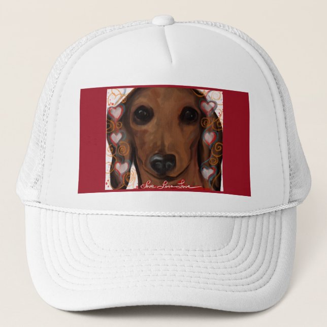 CASQUETTE DACHSHUND ROUGE            (Devant)