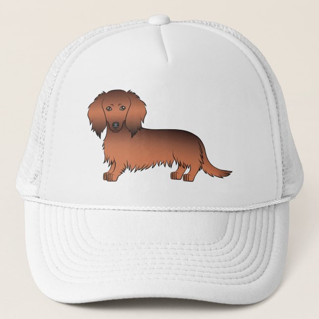 Casquette Dachshund roux sable à longs poils Chien de dessin (Devant)