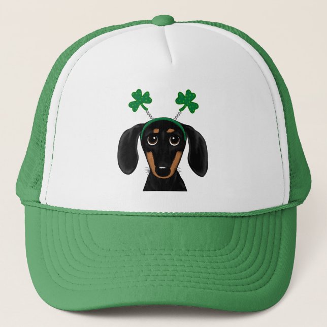 Casquette Dachshund Shamrocks de Dachshund, le chien de la f (Devant)
