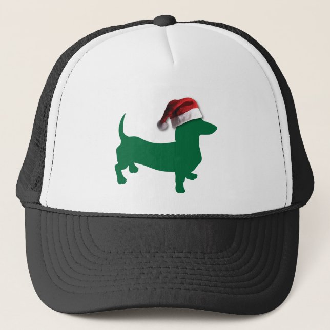 Casquette Dachshunds avec chapeaux de Noël (Devant)