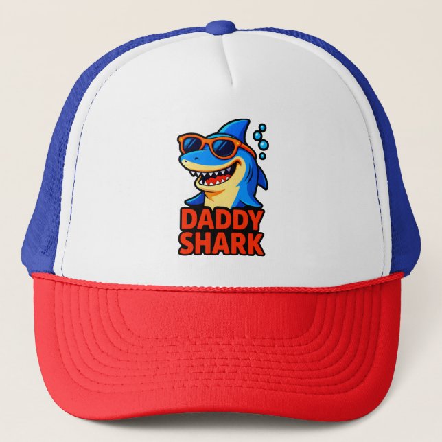 Casquette Daddy Shark Fêtes des pères cadeaux (Devant)