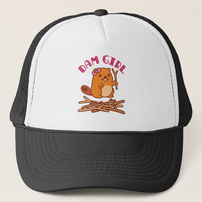 Casquette Dam Girl Cute Beaver (Devant)