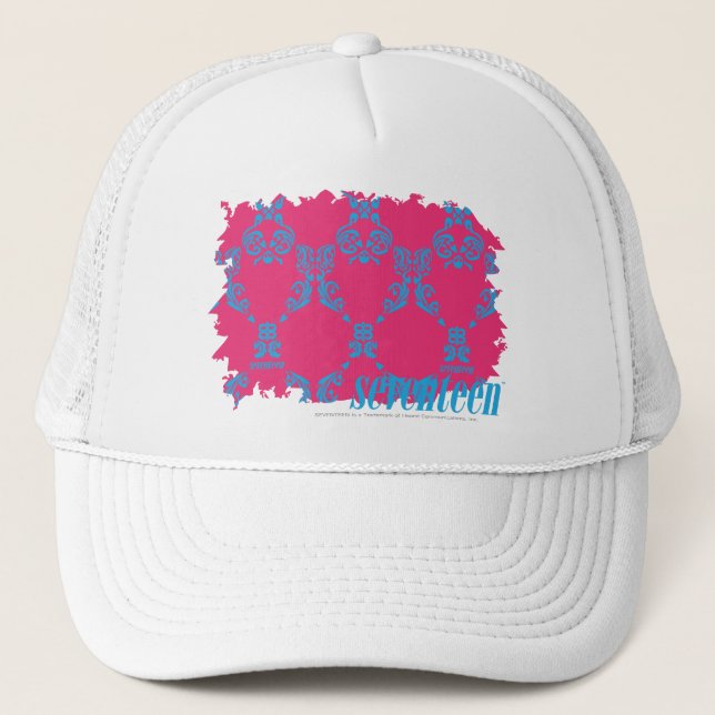 Casquette Damassé 3 Aqua-Magenta (Devant)