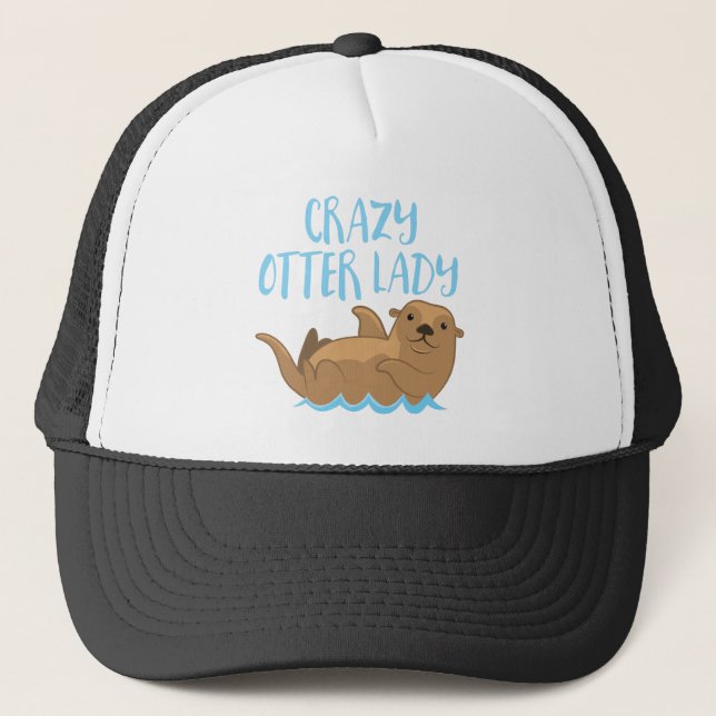 Casquette dame folle de loutre mignonne ! (Devant)