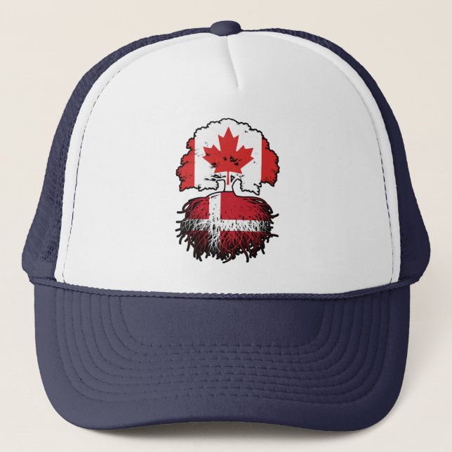 Casquette Danemark Danemark Danemark Canada drapeau des raci (Devant)