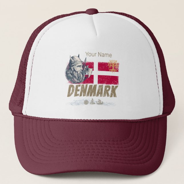 Casquette Danemark pavillon vintage viking et navire souveni (Devant)