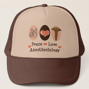 Casquette d'anesthésiologie d'amour de paix