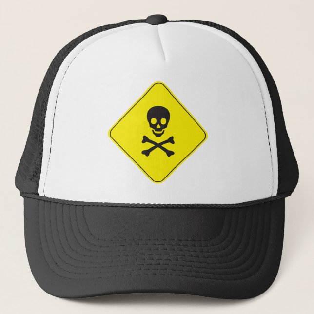 CASQUETTE DANGER - SYMBOLE SKULL ET BONNES (Devant)