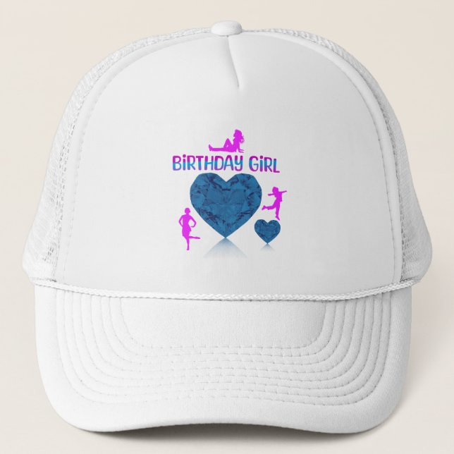 Casquette d'anniversaire rose et bleu (Devant)