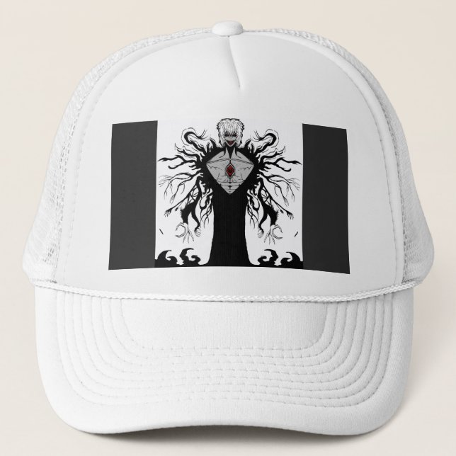 Casquette Dark Anime Fantasy Crow and Demon Art (Devant)