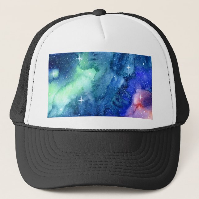 Casquette d'art d'aquarelle de l'espace (Devant)
