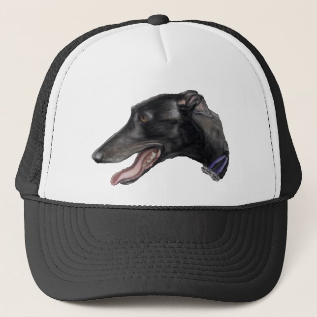 Casquette d'art de chien "de lévrier noir" (Devant)