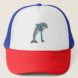 Casquette Dauphin à Hockey avec bâton de hockey