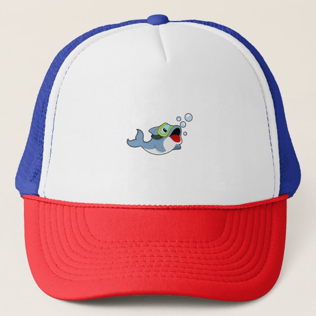 Casquette Dauphin à la plongée avec bulles d'eau.PNG (Devant)