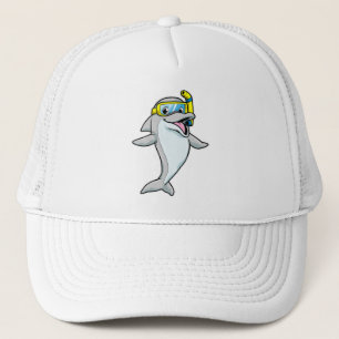 Casquette Dauphin à la plongée avec tuba