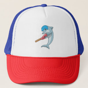 Casquette Dauphin au cricket avec chauve-souris de cricket